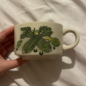 Celery Decorated Made in Korea Soup Mug Bowl